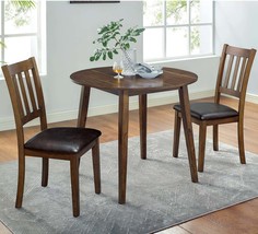 Cozy 3pc Round Dining Set - Walnut - $436.99