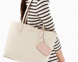 Kate Spade Ava Reversible Ivory Leather Tote + Pouch Parchment K6052 NWT... - $117.80