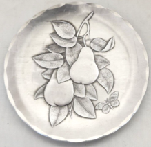 Wendell August Forge Pears &amp; Butterfly Hammered Aluminum Mini Trinket Plate - £11.17 GBP