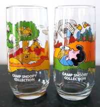 Vintage 70&#39;s McDonalds Camp Snoopy PEANUTS Collection Drinking Glasses Lot Of 2 - £15.81 GBP