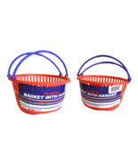 Set of 2 Plastic Basket with Handles Multi-Purpose Stationary Crafts Hom... - $6.88