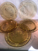 5 Vintage Sharon 9 Inch Dinner Plates Depression Glass Mint - £23.91 GBP