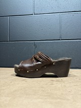 Route 66 Vintage Y2K Brown Platform Slip On Shoes Clogs Women’s Sz 9 - £27.64 GBP