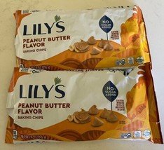 (2 ct) LILY&#39;S PEANUT BUTTER FLAVOR Baking Morsel Chips 9 oz NO SUGAR ADD... - £19.77 GBP