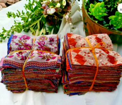 Vintage Kantha quilt scraps, Pre Cut Kantha Square Fabric Bohemian Charm... - $15.11 CAD+