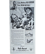 1941 POLL PARROT AND STAR BRAND SHOES-Girl Boy Cow Vintage Print Ad-WWII - £6.89 GBP