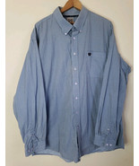 Cinch Shirt SIZE XXL 2XL Geometric Long Sleeve Button Down Casual BLUE  - $30.73 CAD