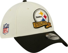 Pittsburgh Steelers Mens New Era Sideline 39Thirty Chrome White Stretch-Fit Hat - £21.45 GBP