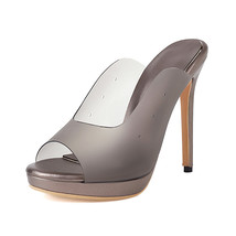 Summer Outside Slippers Sexy Super High Thin Heels Slides Women Platform Fashion - £80.64 GBP