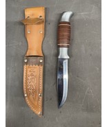 Brusletto Geilo Norge Norway Puuko Hunting Knife Leather Sheath Bowie Bu... - $135.25