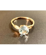 Gold Aquamarine diamonds Ring 14k gold ring - zilver kist stone queen  - €426,60 EUR