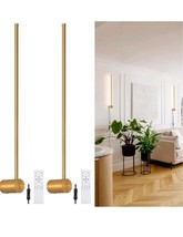 Set Of 2 dimmable Modern Plug in Wall Sconce  23.6&quot; Gold W Memory Functi... - $737.21 MXN