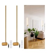 Set Of 2 dimmable Modern Plug in Wall Sconce  23.6&quot; Gold W Memory Functi... - $725.71 MXN