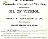 Vtg Advertising Handbill 1860s Oil of Vitriol Sulphuric Acit W TClough C... - $34.60