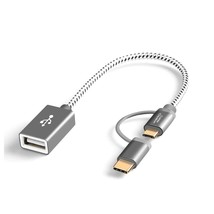 CableCreation Micro USB + USB C to USB 2.0 Female Adapter Cable, 0.6ft Short USB - £13.66 GBP