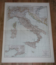1896 Original Antique Map Of Italy / Tuscany Rome Naples Venice / Siily - £26.30 GBP