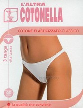 3 Tanga Waist Low Women&#39;s Stretch Cotton Cotonella Mini Underwear 3161 - £4.86 GBP+