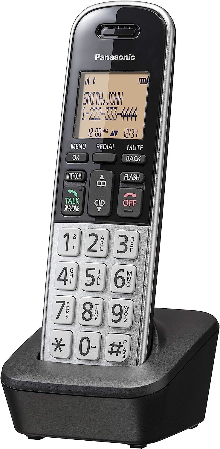 Panasonic Compact Cordless Phone With Dect 6.0, 1.6&quot; Amber Lcd And, Blac... - $37.95