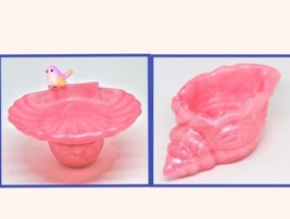 Pink Shell Dishes, Beach decor, Handcrafted Set of 2, Pair of rose color shells - £14.35 GBP
