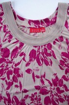 ELLE Gathered Round Neck Floral Stretch Blouse TAUPE MAGENTA - $12.99