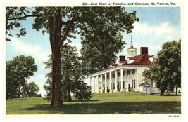 East View of Mount Vernon Mansion &amp; Grounds Washington&#39;s Home Postcard 300 - £7.39 GBP
