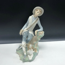 Lladro Figurine Nao Spain Sculpture 4659 Shepard Boy Hat Puppy Dog Pastor Daisa - £135.52 GBP