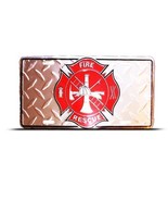 American Firefighter Fire Rescue Metal Novelty License Plate Wall Sign Tag - $9.44 CAD
