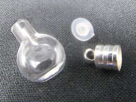 Bottle Flask Clear Glass Vial  1inch Charm Cremation Ashes US Seller T - $9.89