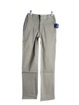 Izod Adjustable Waistband Flat Front Easy Care Stretch Chino Pants Tan 1... - $14.84