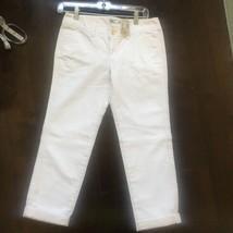 NWT American Eagle ankle cuff roll pants white size 00 buttons - £18.68 GBP