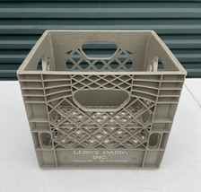 Vtg.  Milk Crate Leiby&#39;s Dairy Quality Heavy Duty Crate 13&quot; X 13&quot; x11&quot; Gray - £21.60 GBP