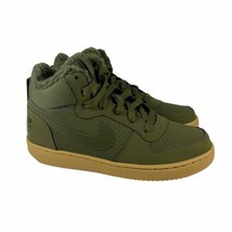 Nike Court Borough Mid Wntr Sherpa Olive Canvas Boots AA3458-300 GS 4.5Y /WMNS 6 - £86.40 GBP