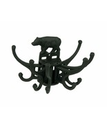 Ebros Gift Black Cast Iron Rustic Bear Pivoting Wall Hook - $33.99