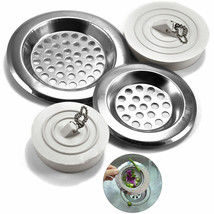 4 X Stainless Steel Kitchen Sink Strainer Drain Basket Stopper Food Catc... - $18.99