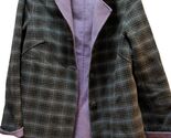 Pendleton women's Wool blend jacket purple gray plaid M Medium buttons - $51.45
