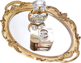 Mukily Mirrored Tray,Decorative Mirror For Perfume Organizer Jewelry, Gold - $38.99