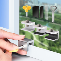 Tahikem 4 Sets Sliding Window Locks, Security Window Lock with Key, Aluminum Win - £11.90 GBP