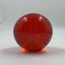 Paperweight Vintage Glass Apple Red Globe Controlled Bubbles Bullicante 3” - £18.60 GBP