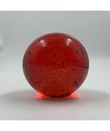 Paperweight Vintage Glass Apple Red Globe Controlled Bubbles Bullicante 3” - £18.35 GBP
