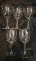 Princess House Crystal Wine Glasses (5) 6-5/8&quot; x 2-7/8&quot; - $24.00