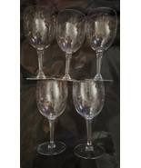 Princess House Crystal Wine Glasses (5) 6-5/8&quot; x 2-7/8&quot; - $24.00