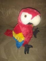 Wild Republic Parrot Scarlet Macaw Plush 16&quot; Beanbag Red Blue Yellow Bir... - $19.79