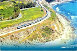 Postcard California Train traveling Pacific Coastline Santa Barbara 6 x 4&quot; - £5.28 GBP