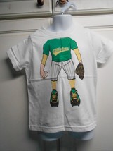 Baseball Player Body Boys Sz XS White Cotton Tee Tshirt Shirt  - £7.78 GBP