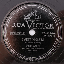 Dinah Shore - Sweet Violets / If You Turn Me Down - 1950 Jazz 10&quot; 78 rpm 20-4174 - £16.92 GBP