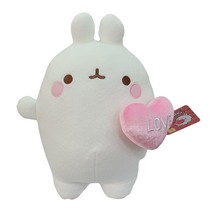 Molang Heart Love Plush Stuffed Animal Plush Doll Korean Toy 25cm 9.8inch(White)
