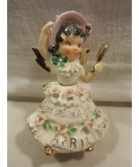 Vintage Lefton Japan Ceramic April Birthday Angel Girl Figurine 1987J Sm... - €17,20 EUR