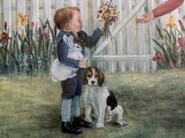 Vintage “FLOWERS for MOMMY” Print By Glynda Turkey Signed Numbered COA - $547.78 MXN