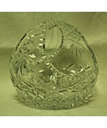 Vintage Lead Crystal Clear Cut Small Basket Diamond Design Handle 5&quot; Exc... - $47.85 CAD