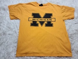 Michigan Wolverines Logo L Shirt Maize Yellow University Steve Barry&#39;s Block M - £12.67 GBP